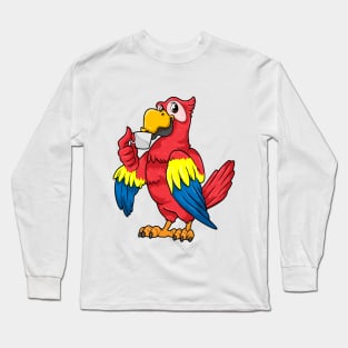 Parrot with cup of coffee Long Sleeve T-Shirt